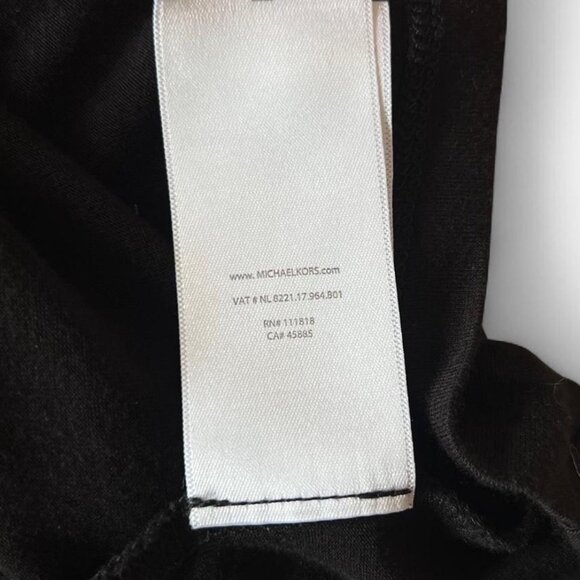 Michael Kors Black Sleeveless Top L Draped Neck Gold Hardware Chic Layering - Picture 8 of 10